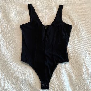 Express black sleeveless fitted low cut body suit size XS